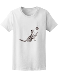 Foto 1 | Playera Smartprintsink color Blanco para Mujer Mandala Gato