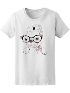 Foto 1 | Playera SmartPrintsInk para Mujer Ilustración de Cachorro Bulldog Francés