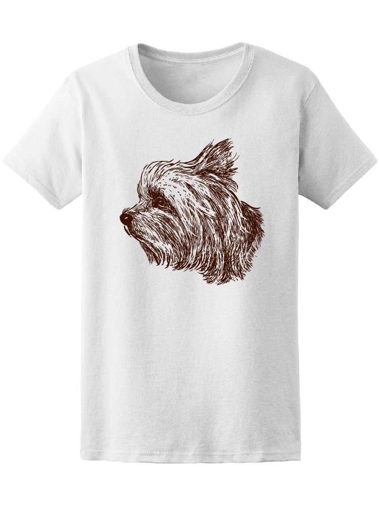 Foto 2 pulgar | Playera SmartPrintsInk para Mujer Ilustración de Perfil Yorkie