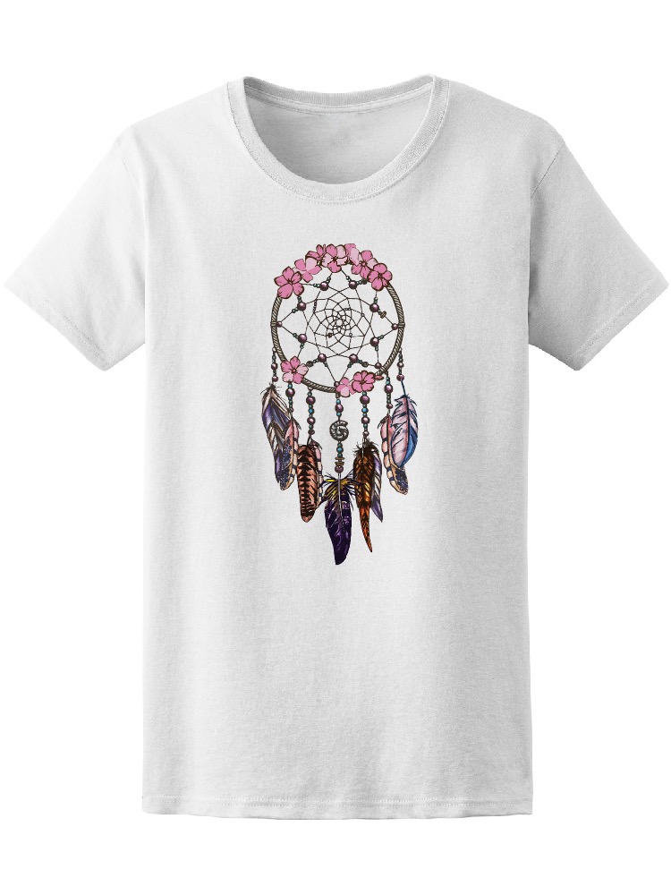 Playera para Mujer Smartprintsink Cuello Redondo Atrapasueños color Blanco