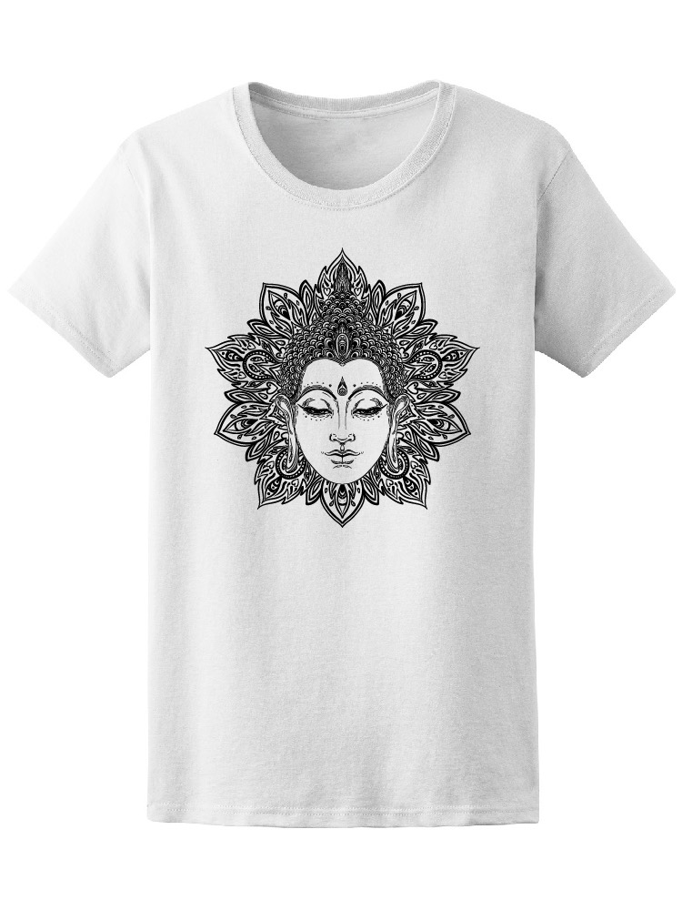 Foto 2 pulgar | Playera Smartprintsink color Blanco para Mujer Cabeza de Buddha con Mandala