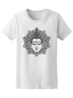 Foto 1 | Playera Smartprintsink color Blanco para Mujer Cabeza de Buddha con Mandala