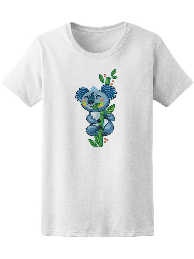 Foto 2 pulgar | Playera Smartprintsink color Blanco para Mujer Ilustración Koala Comiendo