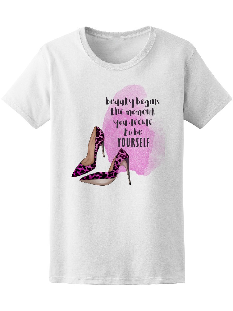 Foto 2 pulgar | Playera Smartprintsink Mujer La Belleza Comienza Cuando Decides Ser Tú Mismo