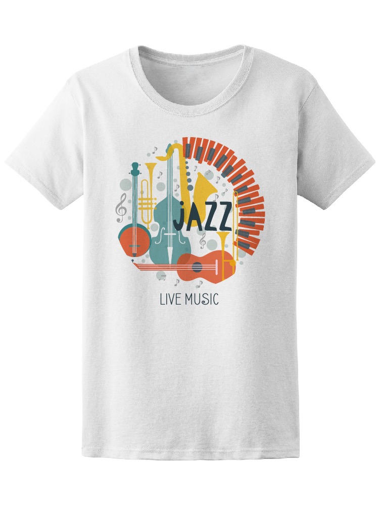 Foto 2 pulgar | Playera SmartPrintsInk para Mujer Diseño de Logo Jazz Música en Vivo