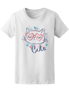 Foto 1 | Playera Smartprintsink Mujer Gato con Lentes de Corazón