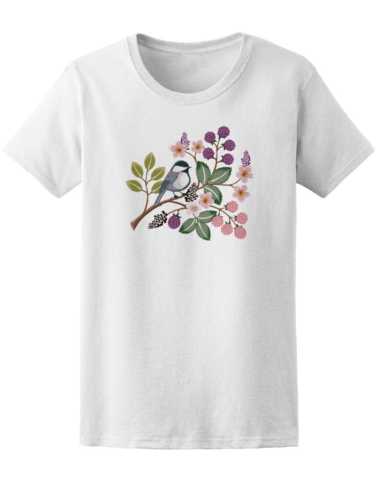 Foto 2 pulgar | Playera SmartPrintsInk para Mujer Diseño Gorrion en Rama de Moras