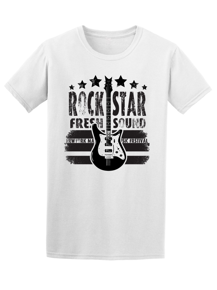 Foto 2 pulgar | Playera Smartprintsink color Blanco para Mujer Estrella del Rock