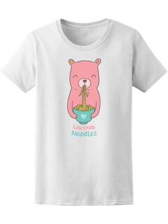 Foto 1 | Playera Smartprintsink Mujer Ilustración Oso con Noodles Bajos en Carbohidratos