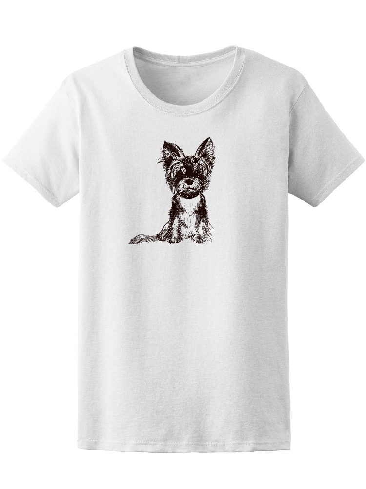 Foto 2 pulgar | Playera SmartPrintsInk para Mujer con Ilustración de Yorkie con Collar de Estoperoles