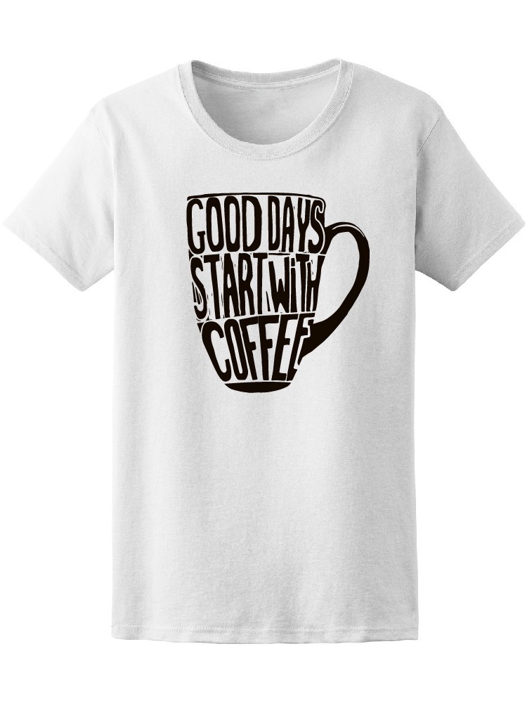 Foto 2 pulgar | Playera Mujer Los Buenos Días Comienzan con Café Smartprintsink Blanco