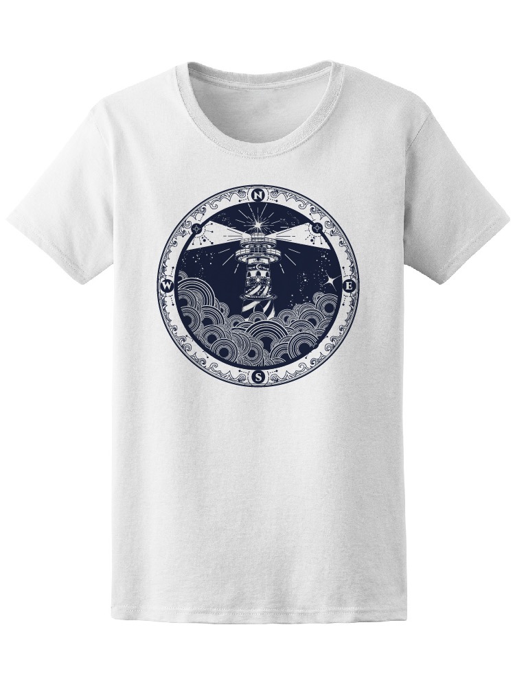 Foto 1 | Playera Smartprintsink Mujer Faro Con Puntos Cardinales