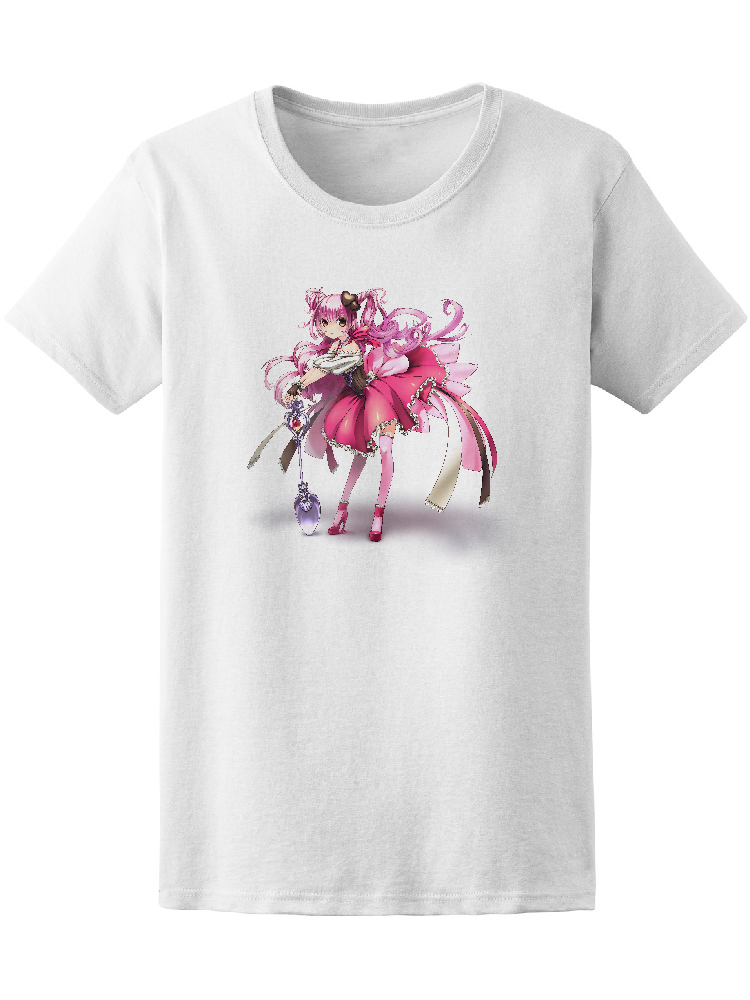 Playera Smartprintsink color Blanco para Mujer Chica Kawaii Vestido y Cuchara
