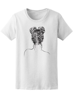Foto 1 | Playera Smartprintsink Mujer Ilustración/ Mujer De Espaldas Con Trenzas