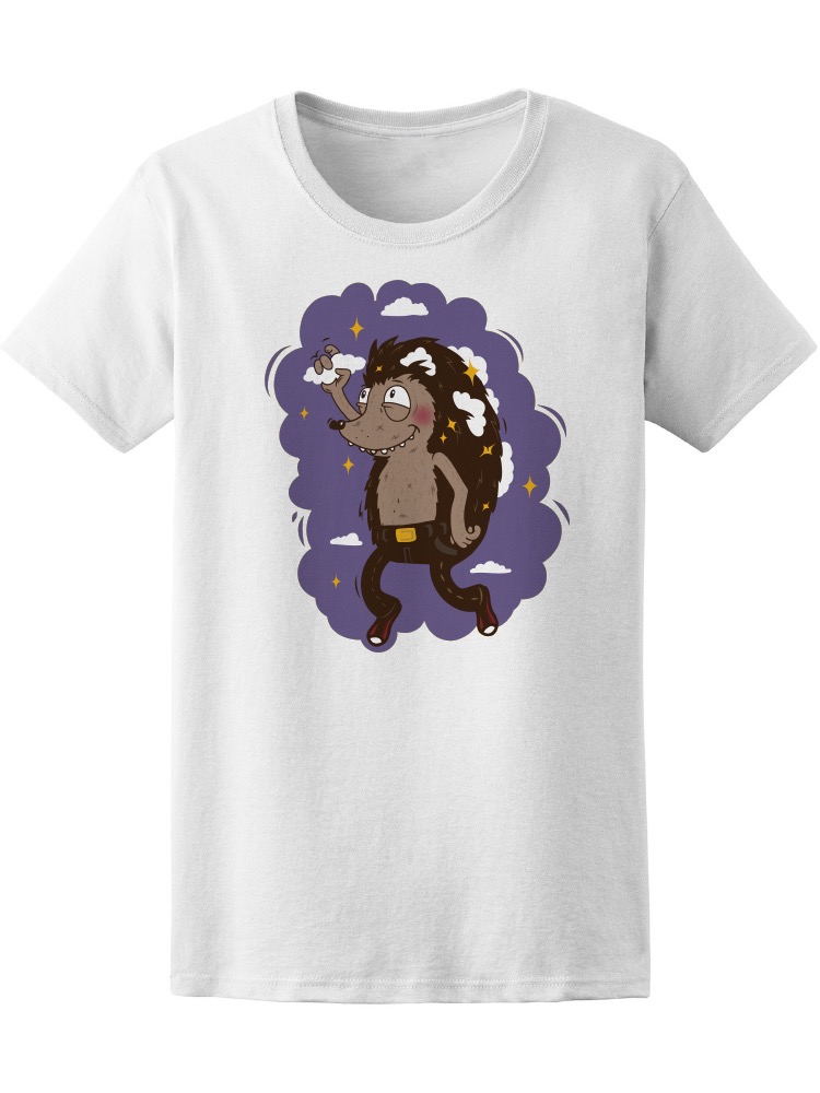 Playera Smartprintsink Mujer Puercoespín Rockero con Nubes