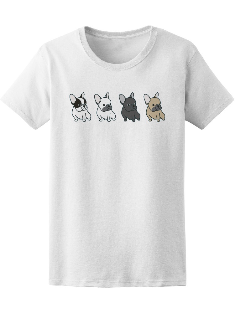 Foto 2 pulgar | Playera SmartPrintsInk para Mujer Ilustración de Perritos Bulldog Francés