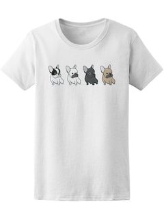 Foto 1 | Playera SmartPrintsInk para Mujer Ilustración de Perritos Bulldog Francés
