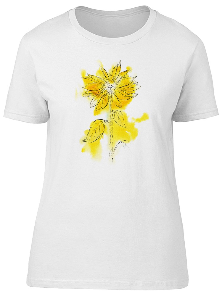 Foto 2 pulgar | Playera Smartprintsink Mujer Ilustración/ Girasol En Acuarelas