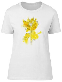 Foto 1 | Playera Smartprintsink Mujer Ilustración/ Girasol En Acuarelas