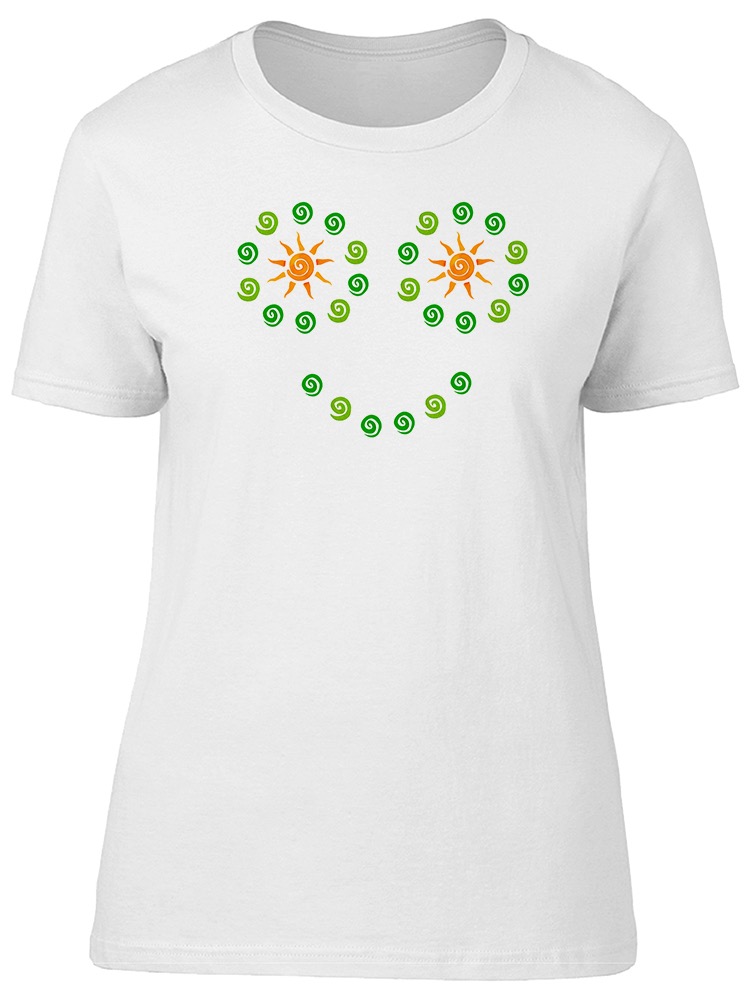 Foto 2 pulgar | Playera Smartprintsink Mujer Cara Contenta Con Espirales y Soles
