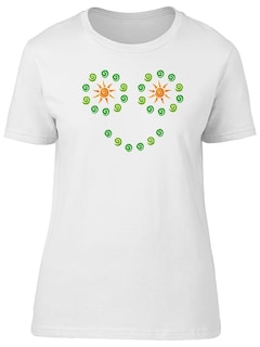 Foto 1 | Playera Smartprintsink Mujer Cara Contenta Con Espirales y Soles