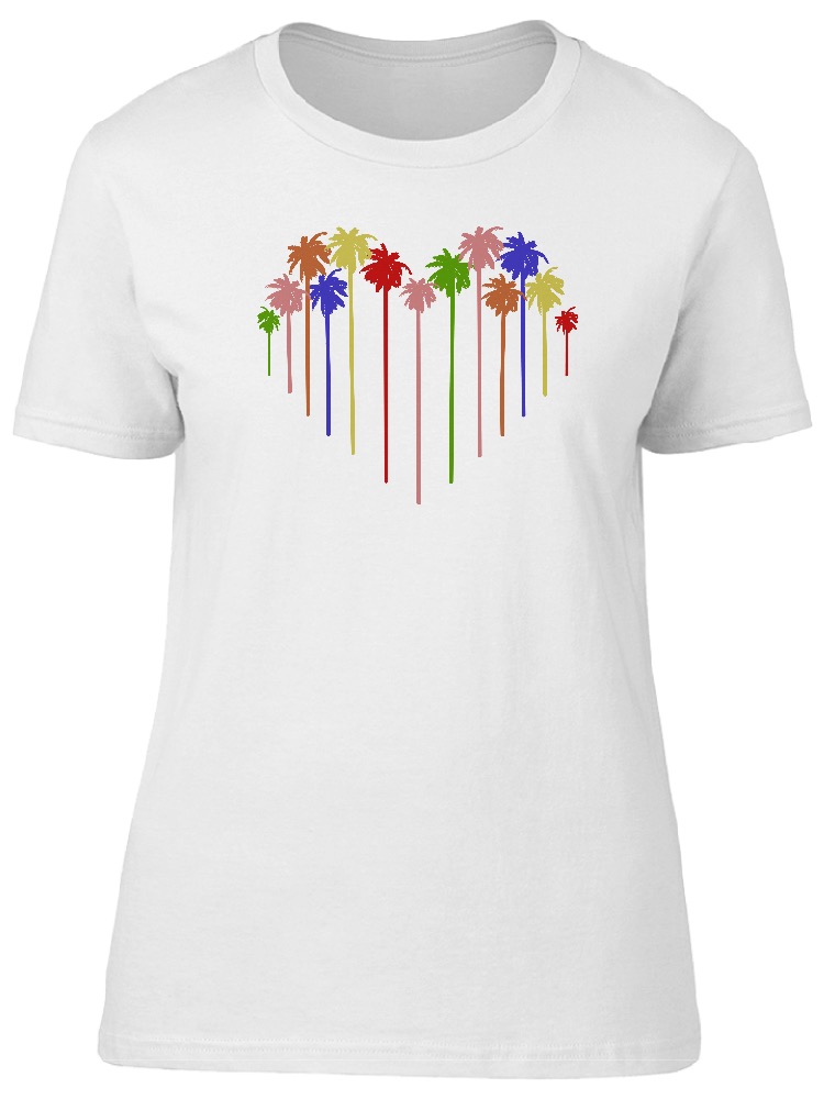 Playera Smartprintsink Mujer Corazón Con Palmeras De Colores