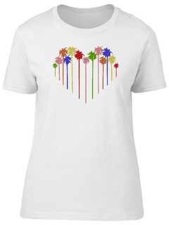 Foto 1 | Playera Smartprintsink Mujer Corazón Con Palmeras De Colores