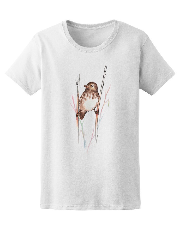 Foto 2 pulgar | Playera Smartprintsink Mujer Acuarela/ Ave En Ramitas
