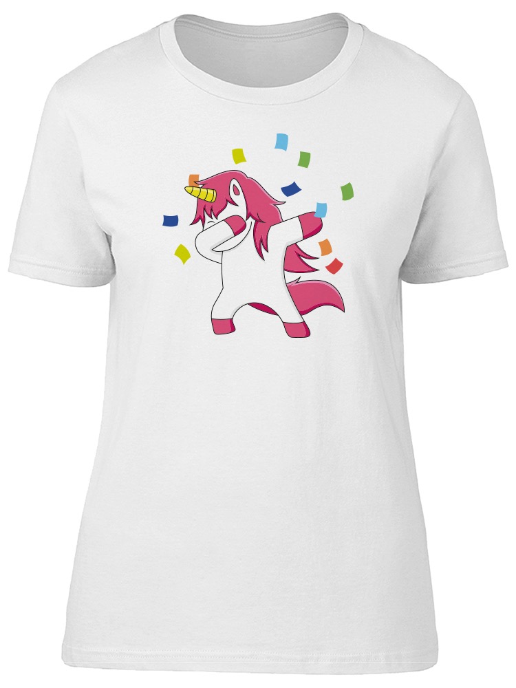 Foto 2 pulgar | Playera Smartprintsink Mujer Unicornio Haciendo Dab Con Confeti