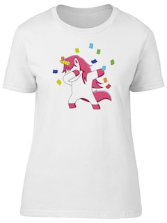 Foto 1 | Playera Smartprintsink Mujer Unicornio Haciendo Dab Con Confeti