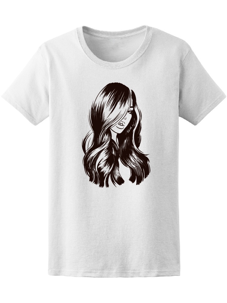 Foto 2 pulgar | Playera para Mujer Smartprintsink color Blanco Estampado Chica Cabello Largo