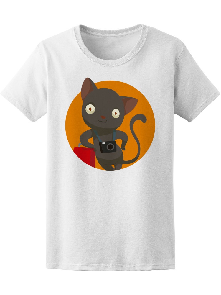 Foto 2 pulgar | Playera Smartprintsink Mujer Ilustración/ Gatito Viajero