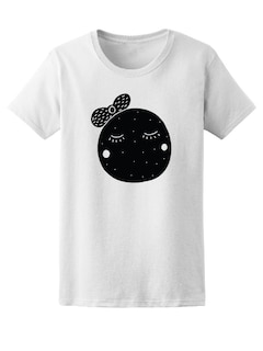 Foto 1 | Playera para Dama Smartprintsink color Blanco Estampado Luna con Moño