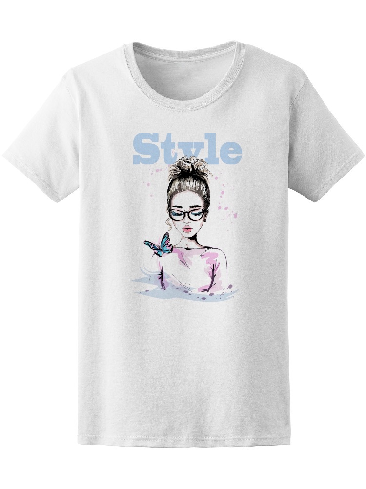 Playera Smartprintsink Mujer Ilustración/ Chica con Mariposa