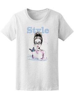 Foto 1 | Playera Smartprintsink Mujer Ilustración/ Chica con Mariposa