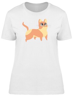Foto 1 | Playera Smartprintsink Mujer Ilustración/ Gatita Naranja Posando