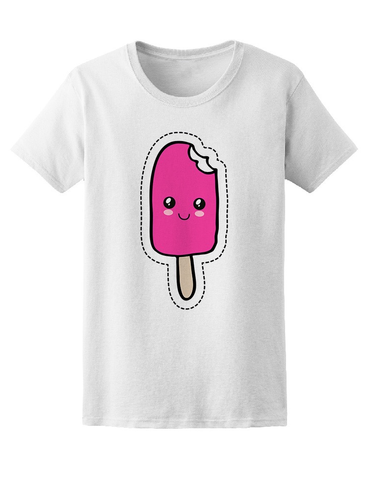 Foto 2 pulgar | Playera para Dama Smartprintsink color Blanco Estampado Paleta Helada de Fresa