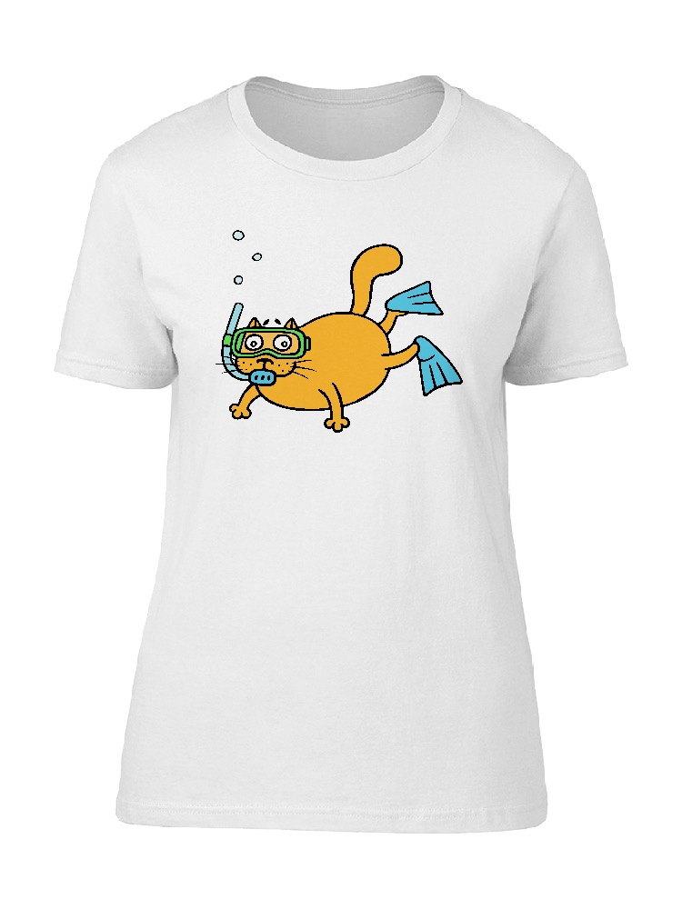 Foto 2 pulgar | Playera Smartprintsink Mujer Ilustración Gatito Buceando