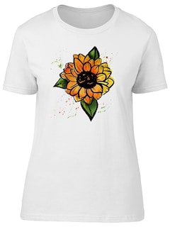 Foto 1 | Playera Smartprintsink Mujer Acuarelas Girasoles