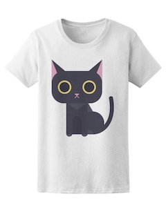 Foto 1 | Playera Smartprintsink Mujer Gatito Negro Grandes Ojos