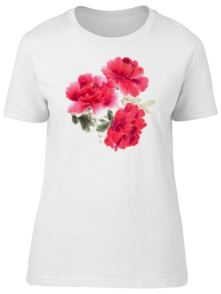 Playera Smartprintsink Mujer Ilustración/ Camelia Roja En Acuarela