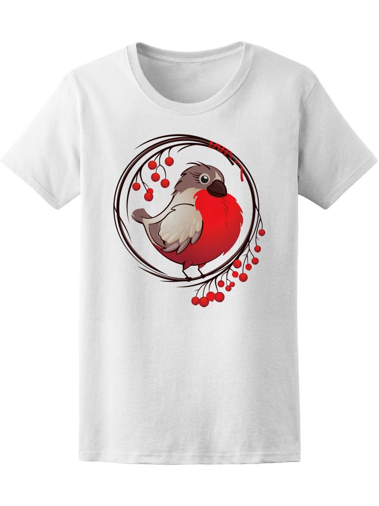 Foto 2 pulgar | Playera Smartprintsink Mujer Ilustración/ Ave Con Guirnalda De Frutos Rojos