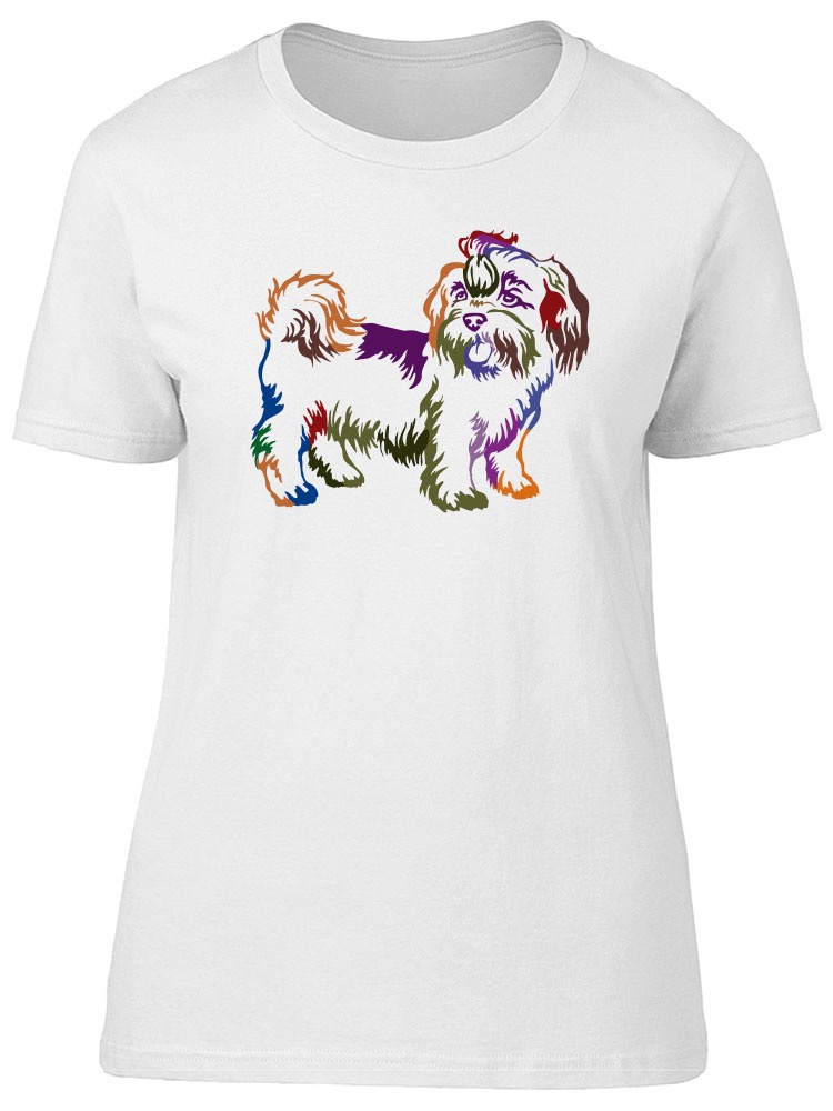 Foto 2 pulgar | Playera Smartprintsink Mujer Ilustración/ Perro Barbón A Colores