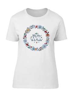 Foto 1 | Playera Smartprintsink Mujer Feliz Día De La Madre/ Guirnalda Con Flores
