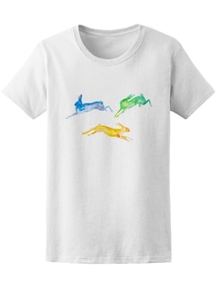 Foto 1 | Playera Smartprintsink Mujer Siluetas De Conejo Con Acuarelas