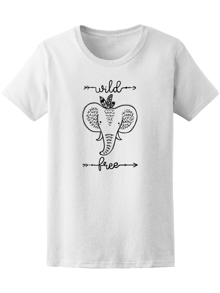 Foto 2 pulgar | Playera para Dama Smartprintsink color Blanco Estampado de Elefante Salvaje