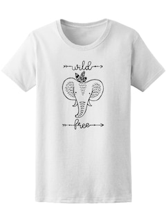 Foto 1 | Playera para Dama Smartprintsink color Blanco Estampado de Elefante Salvaje
