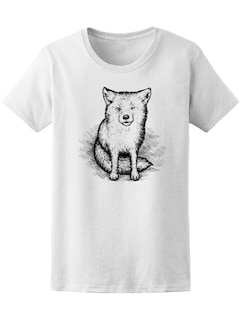 Foto 1 | Playera Smartprintsink Mujer Ilustración Lápiz/ Zorro Guiñando Ojo