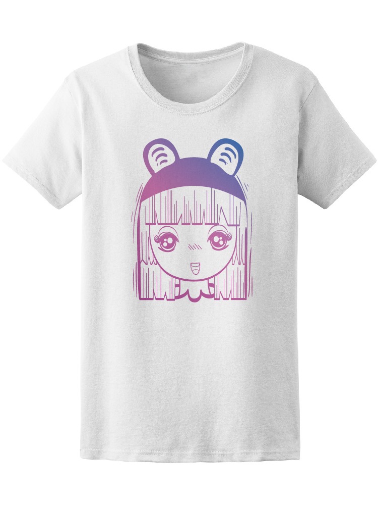 Foto 2 pulgar | Playera Smartprintsink Mujer Chica Kawaii con Gorro y Orejas
