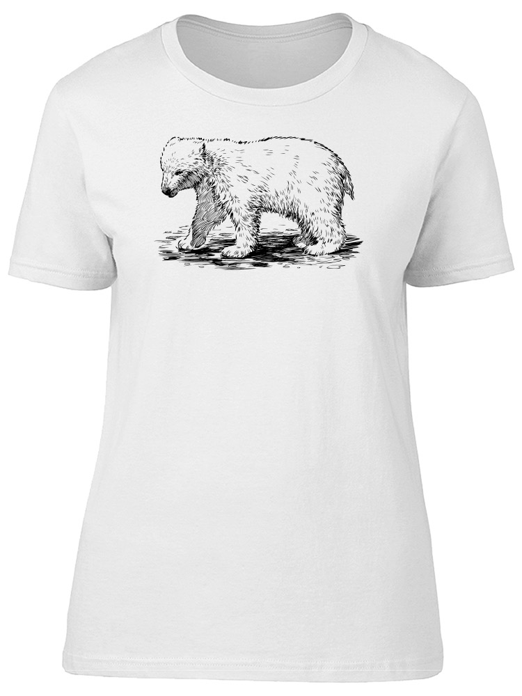 Foto 2 pulgar | Playera Smartprintsink Mujer Ilustración A Lápiz/ Oso Polar